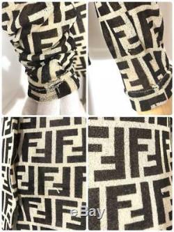 Rare Fendi Zucca Print Shirt Long Sleeve FF Logo Monogram Top Size IT42