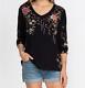 Rare Johnny Was Sz Small Europa Celestial Floral Embroidered Tee Shirt Top New