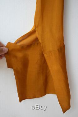 Rare KITX No. 1 Handmade Mustard Tissue Silk Long Sleeve Blouse Top AU8/US4