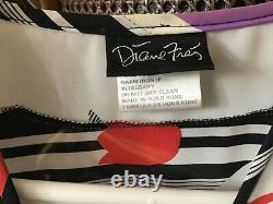 Rare Vintage Diane Fres/ Freis Georgette Ruffle Blouse Top Skirt Dress