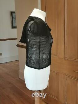 Rare Vintage John Galliano for Dior Black Fine Knit Long-Sleeved Top UK 12