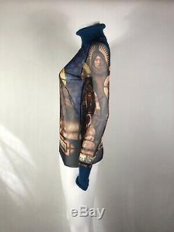 Rare Vtg Jean Paul Gaultier Classique Blue Eskimo Print Long Sleeve Top S