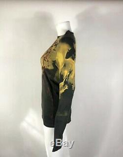 Rare Vtg Jean Paul Gaultier Jeans Yellow Blood Drip Long Sleeve Top S