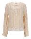 Red Valentino Women's Lacey Bow Detail Long-sleeve Top In Cotton In White Ecru