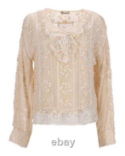 Red valentino Women's Lacey Bow Detail Long-sleeve Top in Cotton in white ecru