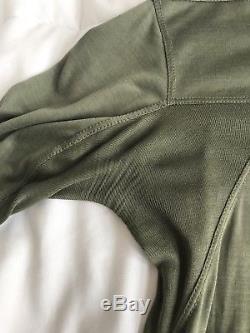 Rick Owens Plinth FW13 Long Sleeve Cropped Silk Top in Jade, US 6/ IT 40