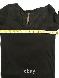 Rick Owens Top Long Sleeves Black T-Shirt V-neck SZ 40 US 6 M