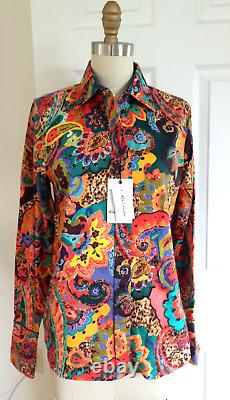 Robert Graham Priscilla Top Shirt Multicolor Size S $228 NWT