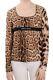 Roberto Cavalli Women's Leopard Print Long Sleeve Top In Brown
