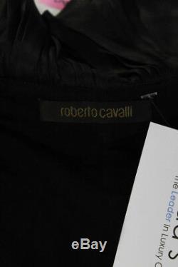 Roberto Cavalli Womens Long Sleeve Ruffle Blouse Top Black Size 42 US 6