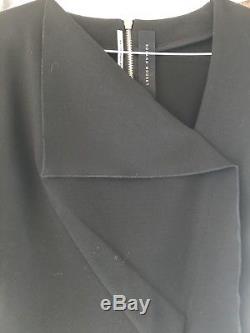 Roland Mouret Black Long Sleeve Top Gold Zip Small Size Uk8 Vgc