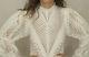 Ronny Kobo Womens Lace Ruffle Top Long Sleeve Semi Sheer Ivory White Size Xs