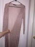 Rose Gold Metallic Size Small Long Sleeve Side Slit Long Tail Duster Sweater Top