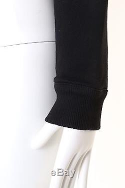 Runway GIVENCHY black crew neck cropped long sleeves sweater top XS