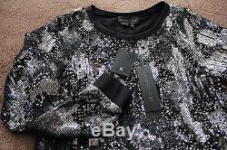 SACHIN & BABI Black Gray Aditya Sequin Silk long sleeves Dressy Sweater Top Sz 6