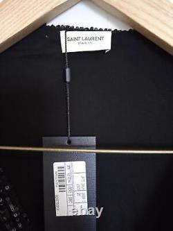 SAINT LAURENT Blouse Black Ladies Long Sleeve Sequin Top S NEW RRP380