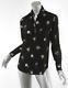 Saint Laurent Womens Black Silk Floral Button-down Long-sleeve Top Blouse 4-36