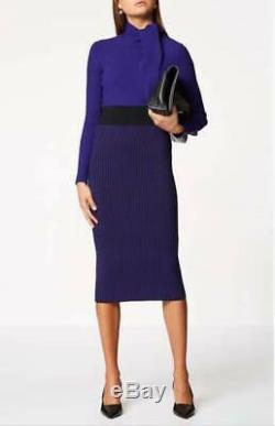 SCANLAN THEODORE crepe knit cravat sweater purple violet top long sleeve XS