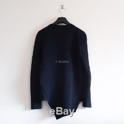 SCANLAN THEODORE long sleeve crepe knit dark navy blue jumper asymmetrical top S