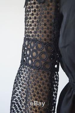 SELF-PORTRAIT Black Off Shoulder Elasticated Waist Long Sleeve Lace Blouse Top 8