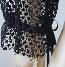 SELF-PORTRAIT Black Off Shoulder Elasticated Waist Long Sleeve Lace Blouse Top 8