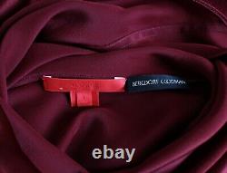 SHAMASK Bergdorf Goodman burgundy satin silk top blouse stunning Size 1