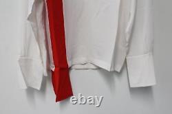 STELLA MCCARTNEY Ladies Beige & Red Silk Long Sleeve Blouse Top IT40 UK8