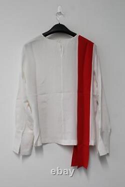 STELLA MCCARTNEY Ladies Beige & Red Silk Long Sleeve Blouse Top IT40 UK8