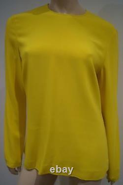 STELLA MCCARTNEY Yellow Crew Neck Long Sleeve Casual Sweater Top IT46 UK14