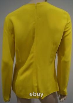 STELLA MCCARTNEY Yellow Crew Neck Long Sleeve Casual Sweater Top IT46 UK14