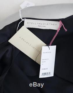 STELLA McCARTNEY Womens $1085 Black Silk Long-Sleeve Blouse Top Shirt 44/8 M NWT