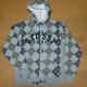Stussy Brushed Argyle Hoodie Gray Size L Long Sleeve Cold Season Men's Tops