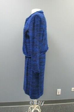 ST JOHN Blue Black Long Sleeve Top Hook Jacket Sz 14 Skirt Suit Sz 10 GG3616