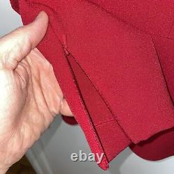 Safiyaa Red Long Sleeve Structured Peplum Tailored Top UK 10 US 6