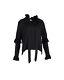 Saint Laurent Mock-neck Ruffled Long-sleeve Blouse In Black Silk Uk10