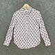 Sandro Womens Silk Blouse Top Size 1 Pink Cat Print Long Sleeve Collar 57.14