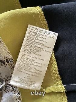 Schumacher Printed Pure Silk Long Sleeve Asymmetrical Blouse Tunic Top 2/6/xs