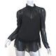 See By Chloe Ruffled High Neck Blouse Black Chiffon Size 38 Long Sleeve Top New