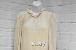 See by Chloe Ruffled Peasant Sheer Top, Women's Size 6, Gold NEW
