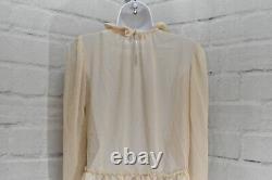 See by Chloe Ruffled Peasant Sheer Top, Women's Size 6, Gold NEW