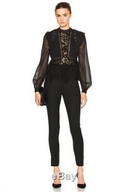Self-Portrait Black Long Sleeve Lace Detail Top Size US 6 / UK 10 Retail $375