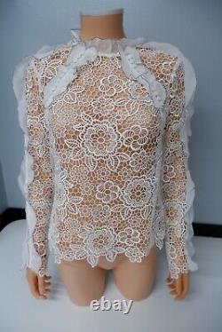 Self Portrait Lace Top Size 36 Uk 8 Us 4 Worn Once Immaculate Long Sleeve