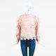 Self Portrait Pink Guipure Lace Long Sleeve Frilled Top Sz 6