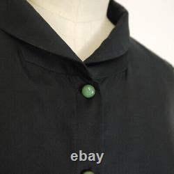 Shanghai Tang Black Silk Shirt Blouse Top Size 12