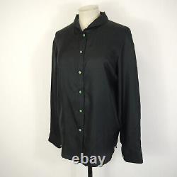 Shanghai Tang Black Silk Shirt Blouse Top Size 12