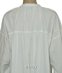 Skall Studio Elena Shirt White Buttondown Oversized Long Sleeve Tunic Top M 38