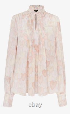 Sly 010 Blouse Shirt Top Kayla Size UK 16 FR 44 30% Silk Heart Swirl