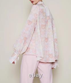 Sly 010 Kayla Blouse RRP £377 Size UK 10 FR 38 30% Silk Shirt Top Heart Swirl