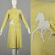 Small 1970s Novelty Horse Knit Ensemble Yellow Long Sleeve Top Skirt Set Vtg