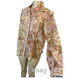 Spell The Gipsy Collective Floral Print Long Sleeve Button-Up Top Size Small
